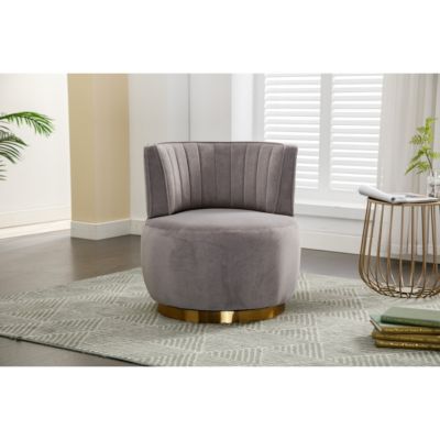 Streamdale Velvet Swivel Barrel Chairs for Living Room or Office