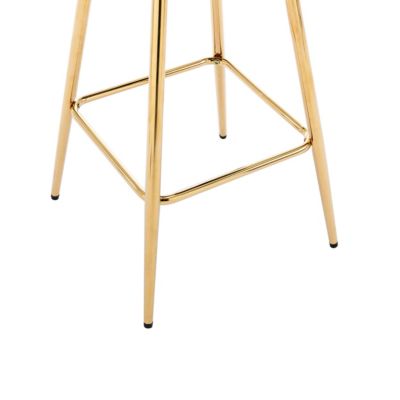 Set of 2 Green Velvet Bar Stools with Chrome Base