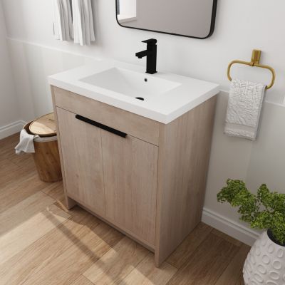 30" Soft-Close Doors Freestanding Vanity with Resin Sink