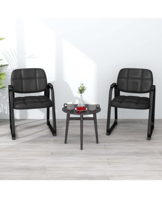 Waiting Room Chair Set of 2 Upholstered Guest Conference Chair with Armrest