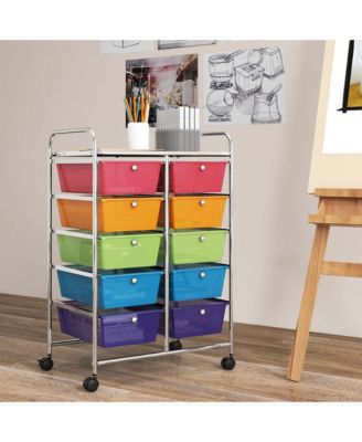 10-Drawer Storage Cart Utility Rolling Trolley Kitchen Organizer