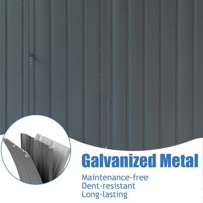 Streamdale Dark Gray 11'X 9' Steel Frame Shed with Windows