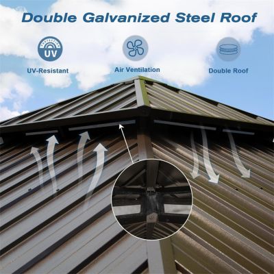 Streamdale 10'x14' Aluminum Gazebo with Metal Canopy