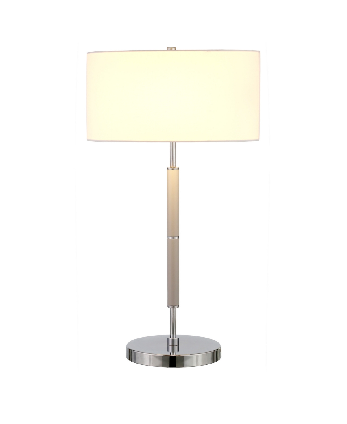 Hudson & Canal Simone 25" Tall 2-light Table Lamp With Fabric Shade In Cool Grey,nickel