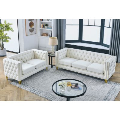 Streamdale 3 Seater + 2 Seater Combination Sofa.Beige Velv