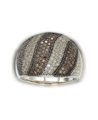 Suzy Levian Sterling Silver Cubic Zirconia Pave Wide Band Ring