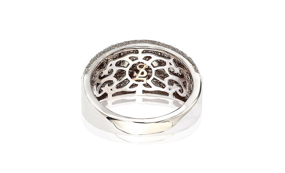 Suzy Levian New York Suzy Levian Sterling Silver Cubic Zirconia Pave Curved Band Ring