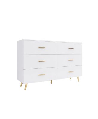 6-Drawer Chest with Golden Accents