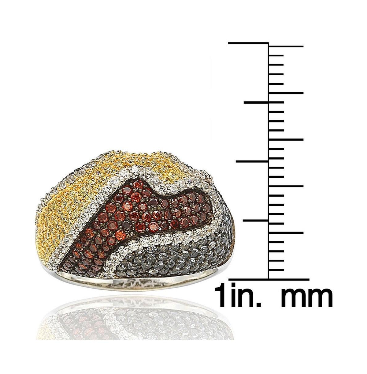Suzy Levian New York Suzy Levian SterlingCubic Zirconia Multi-Color Wavy Ring - Silver