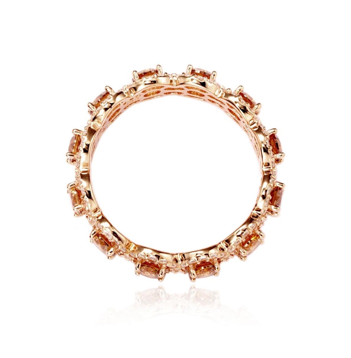 Suzy Levian New York Suzy Levian Sterling Silver Cubic Zirconia Round Halo Eternity Band