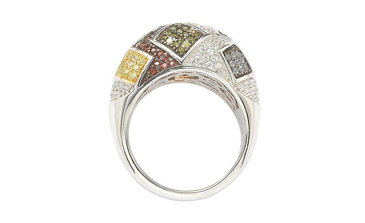 Suzy Levian New York Suzy Levian SterlingCubic Zirconia Patched Exotic Ring - Silver