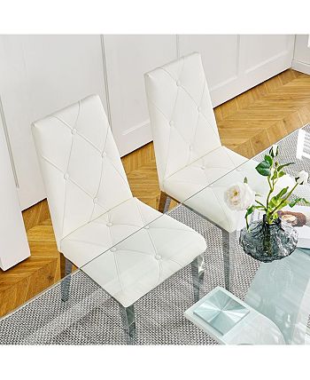Simplie Fun Luxury White Dining Chair Set of 2 - Macy's