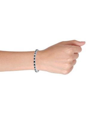 Classic Black White Alternating Sparkling Cubic Zirconia 20CT Square Princess Cut CZ Tennis Bracelet 7 Inch