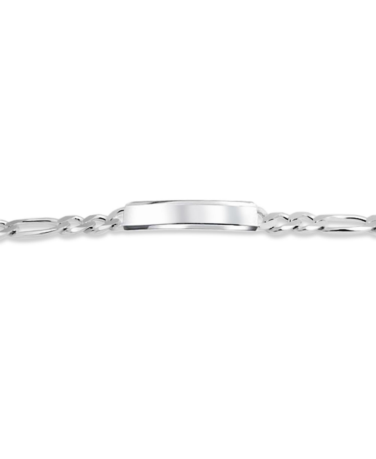 Bling Jewelry Bar Name Plated identification Id Bracelet For Men Mm Figaro Chain Link 200 Gauge .925 Sterling Silver Made In Italy 8.5 Inch - Silver