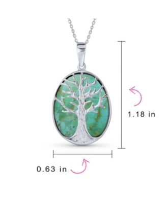 Large Oval Wishing Tree Family Tree Of Life Pendant Necklace Western Jewelry Sterling Silver