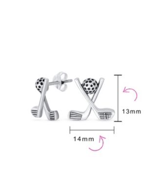 Sporty Sterling Silver Golf Studs Earrings Unique Gift for Golfer Enthusiasts