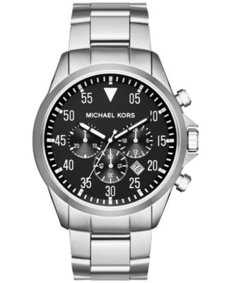 Michael Kors - Men's Chronograph Gage Stainless Steel Bracelet Watch 45mm MK8413