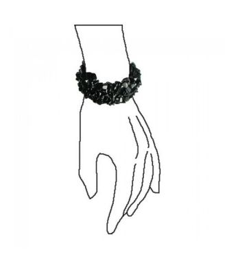 Large Natural Stones Cluster Multi Strand Collar Necklace & Stretch Bracelet Set