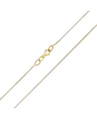 Ultra Thin 018 Gauge 0.5MM Thin 14K Gold Box Chain Necklace