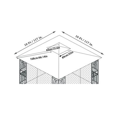 Streamdale 10x10 FT Patio Double Roof Gazebo Replacement Canopy Top Fabric