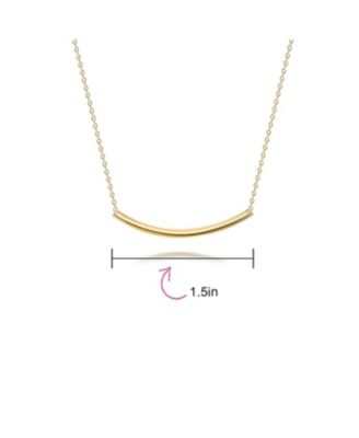 Minimalist Delicate Thin Sideways Horizontal Round Tube Curved Bar Slide Pendant Necklace Sterling Silver