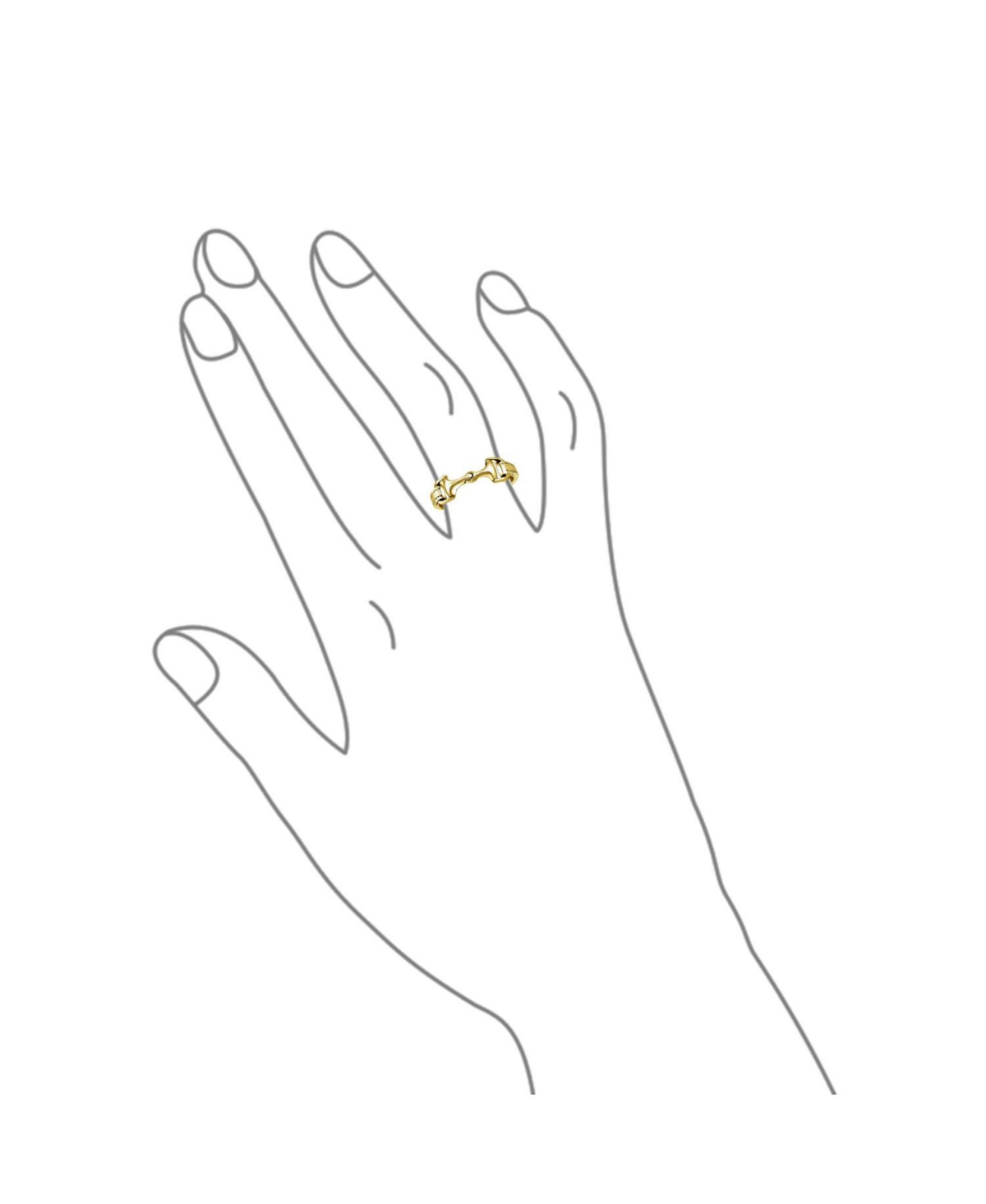 Bling Jewelry Cowgirl Equestrian Lover Double Horse Snaffle Bit Band Ring For Women Sterling Silver - Gold-tone