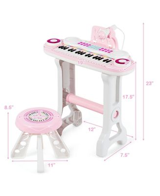 37-Key Kids Piano Keyboard Playset Electronic Organ Light