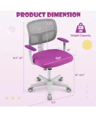 Auto Lock Kids Mesh Chair with Armrests Height Adjustable