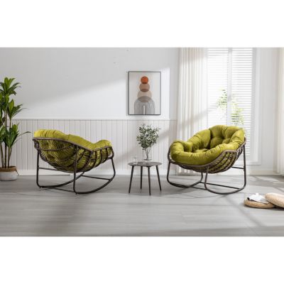 Padded Rattan Rocking Chair