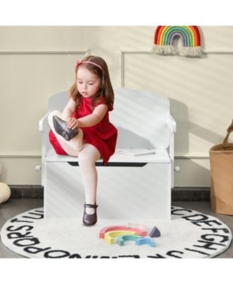 3-in-1 Kids Convertible Storage Bench Wood Activity Table and Chair Set