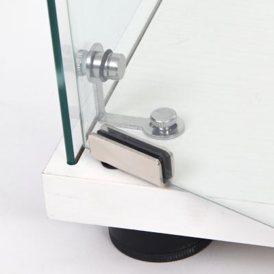 White Glass Display Cabinet with 3 Shelves