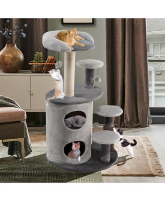 40 Inch Cat Tree Tower Multi-Level Activity Tree with 2-Tier Cat-Hole Condo