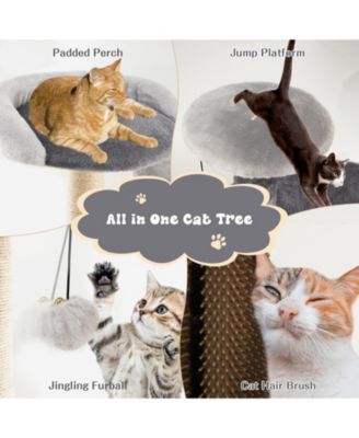 40 Inch Cat Tree Tower Multi-Level Activity Tree with 2-Tier Cat-Hole Condo