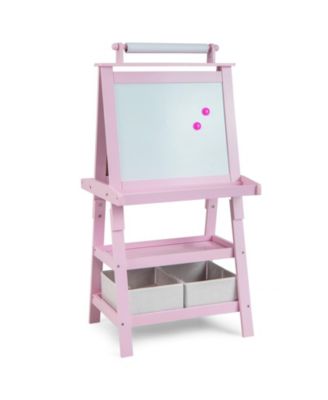 3-in-1 Kids Art Easel with Double-Sided Board and Built-In Storage Shelves