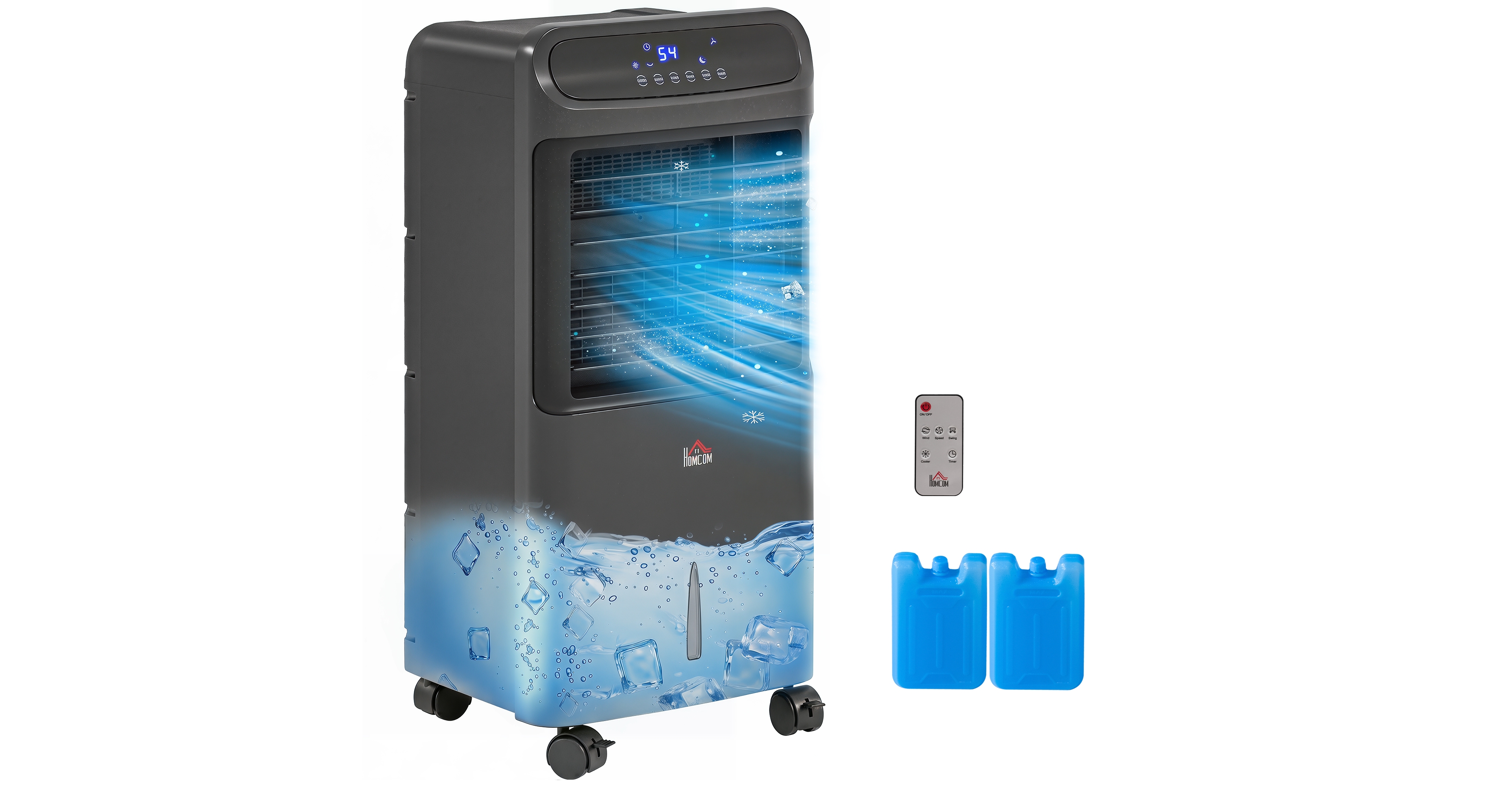 Homcom 3-In-1 Mobile Evaporative Air Cooler with Remote Oscillating