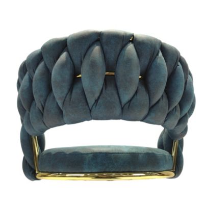 Streamdale Blue Upholstered Bar Stools Set Of 2 With Swivel