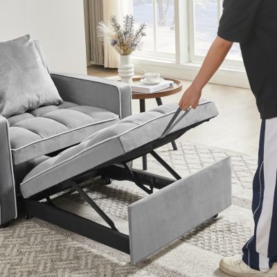 Streamdale Adjustable Folding Sofa Bed Chair - Grey