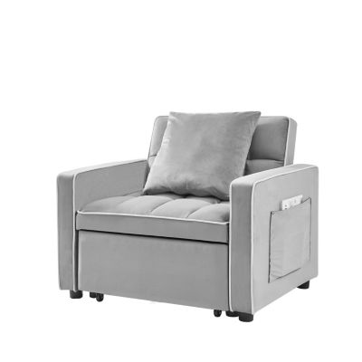 Streamdale Adjustable Folding Sofa Bed Chair - Grey
