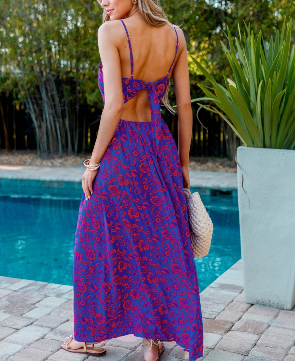 Cupshe Women's Paisley Print Twisted Maxi Beach Dress