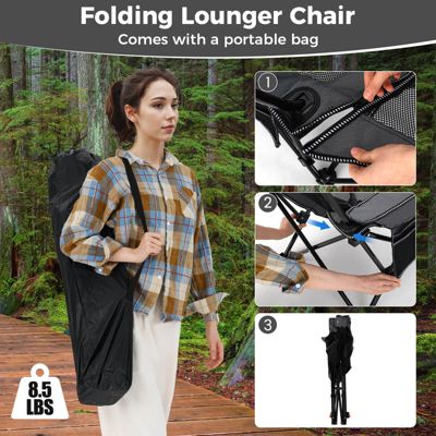Folding Camping Chair with Detachable Footrest