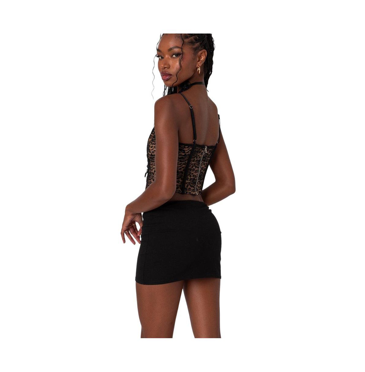 Edikted Women's Adira Lace Keyhole Coreset Top