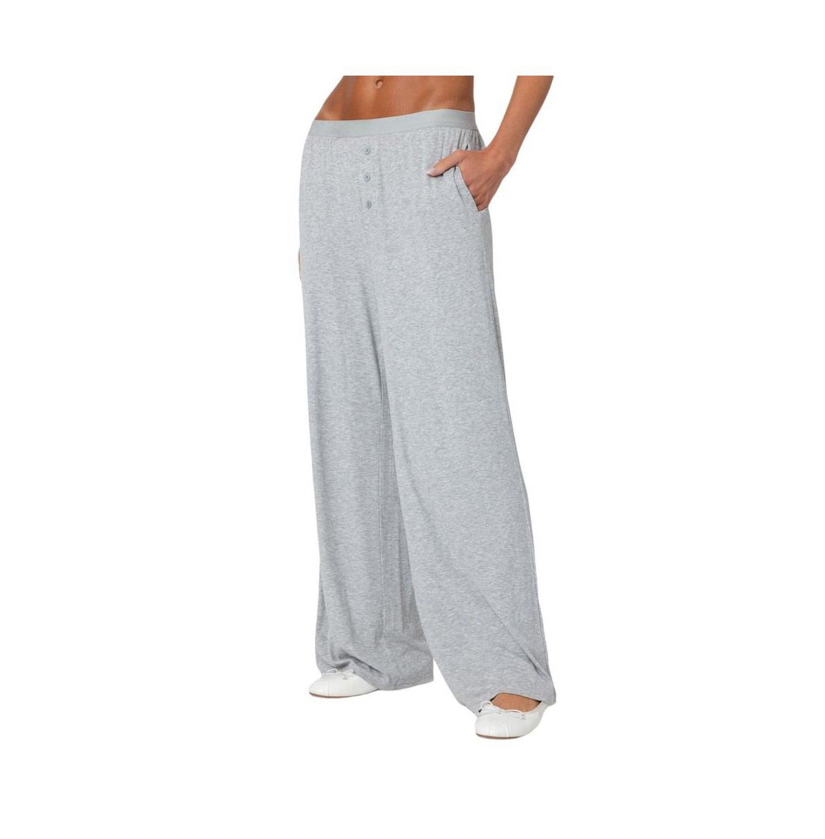 Edikted Women's Heather Lounge Pants - Gray-melange