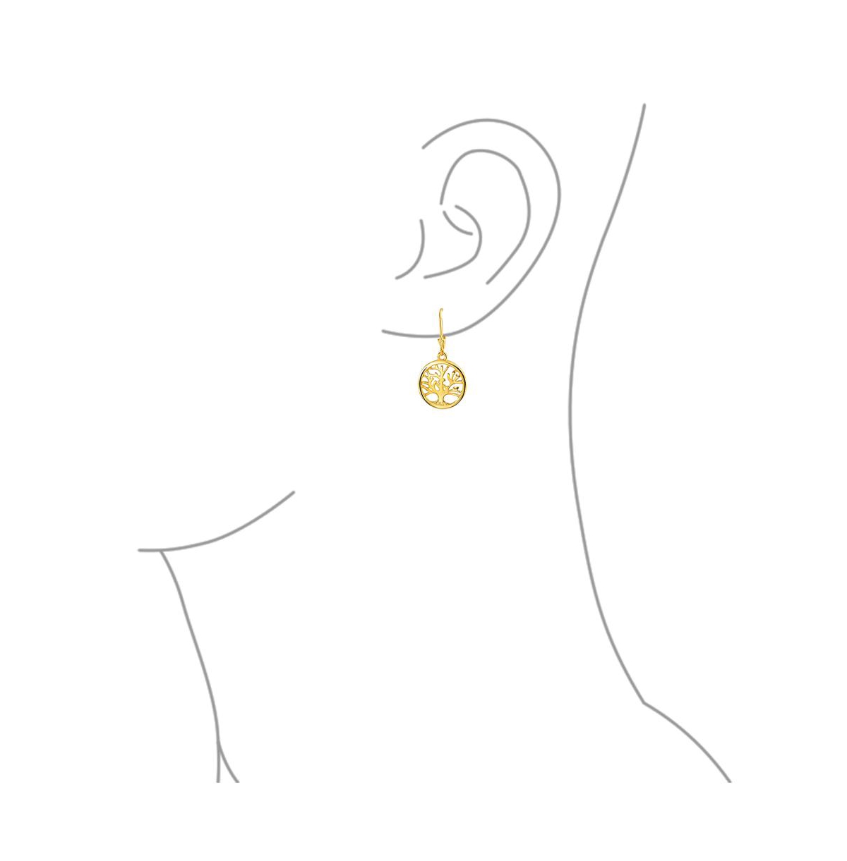 Bling Jewelry Oval Round Disc Natures Loving Family Wishing Tree of Life Dangle Stud Earrings For Women Sterling Silver Lever back