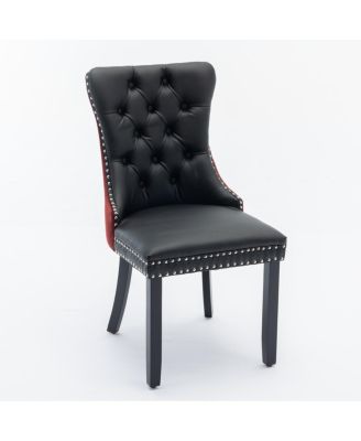  Nikki Black/Red Dining Chairs (Set of 2