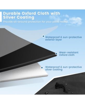 Patio Standing Propane Heater Cover Waterproof W/Zipper and Bag