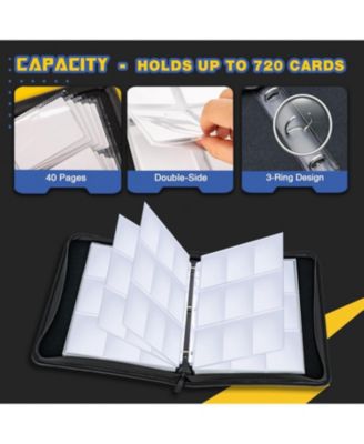 Waterproof 9-Pocket Trading Card Binder: 720 Pockets for Gaming Cards, Yugioh, Sports