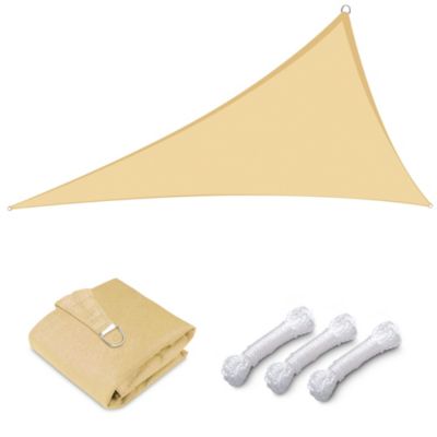 7 Ft 97% UV Block Triangle Sun Shade Sail Canopy Outdoor Patio Pool Lawn Yard