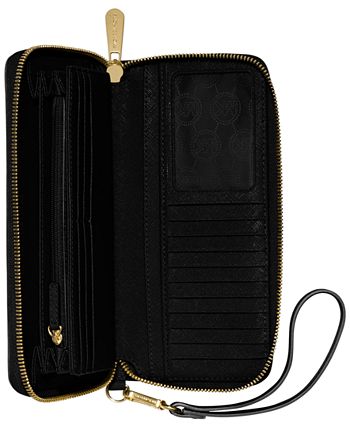 Michael Kors Jet Set Travel Leather Continental Wallet - Black