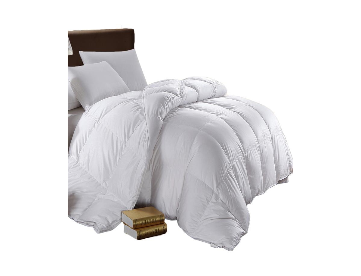 Egyptian Linens 750 Fill Power Oversized Goose Down Comforter, Oversize Queen - White