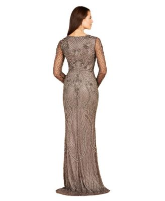 Women's Long Sleeve Beaded Dress